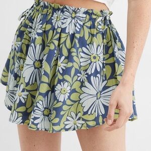 Aerie Navy Blue and Green Skirt